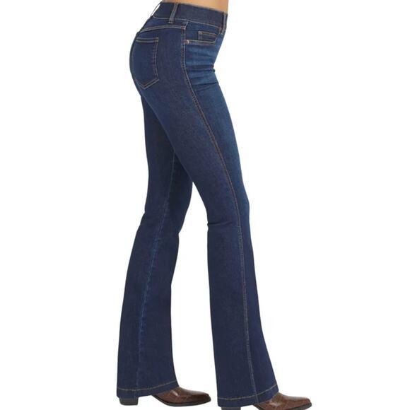 Spanx Pull On Flare Leg Jeans Midnight Blue Size Small - Picture 2 of 10